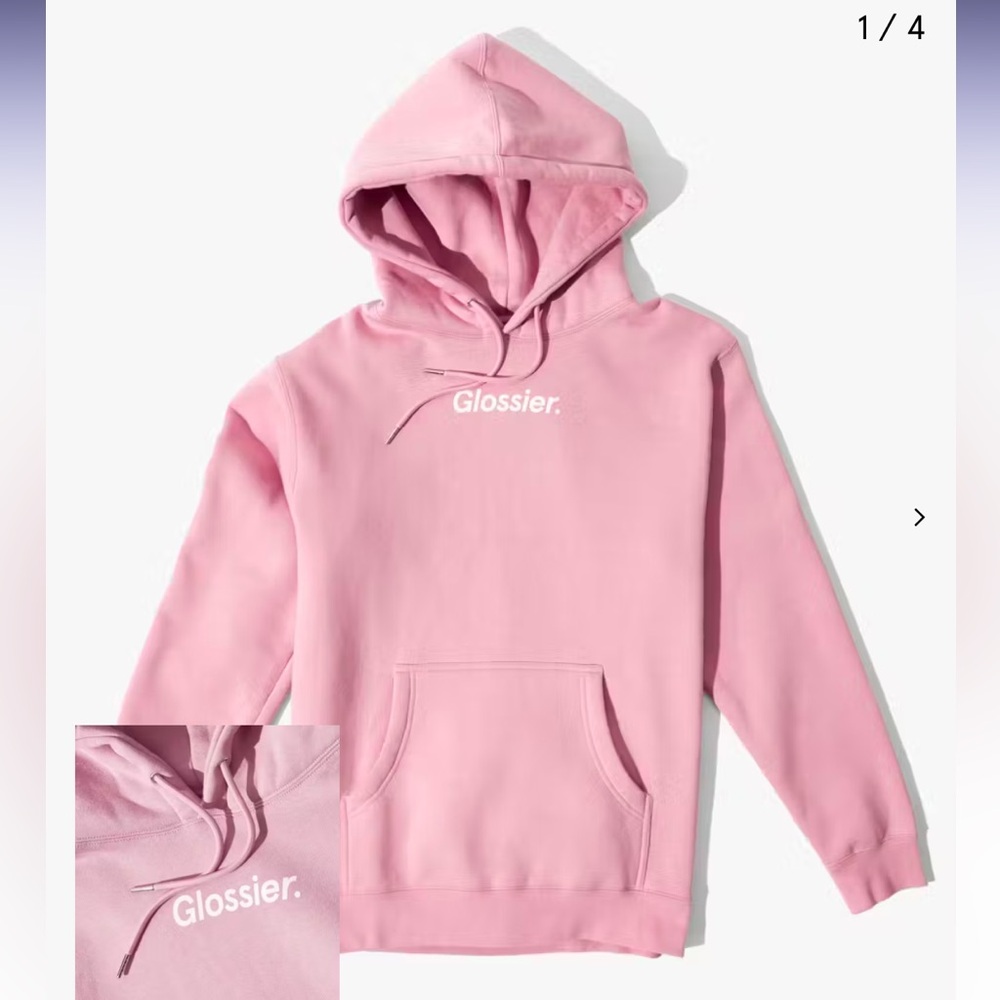 Glossier Original Pink Hoodie, Gently Used, M